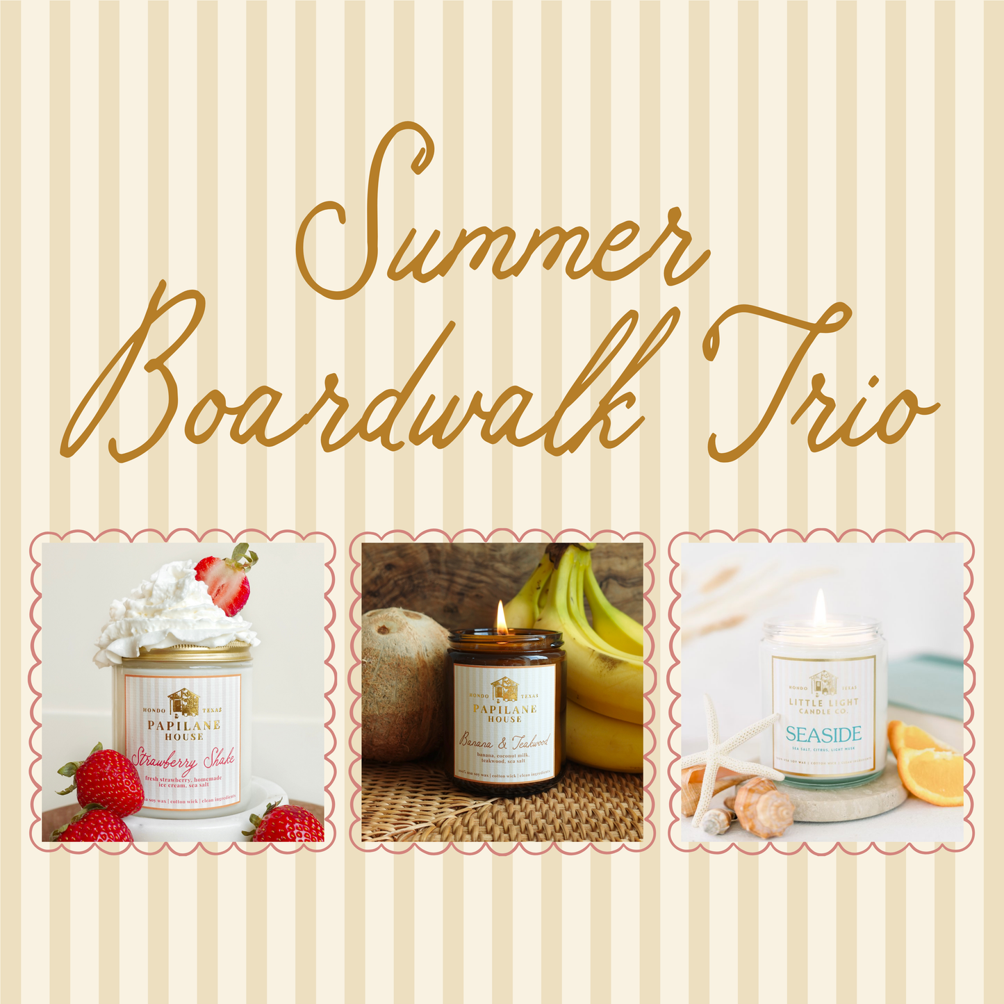 Summer Boardwalk Candle Trio