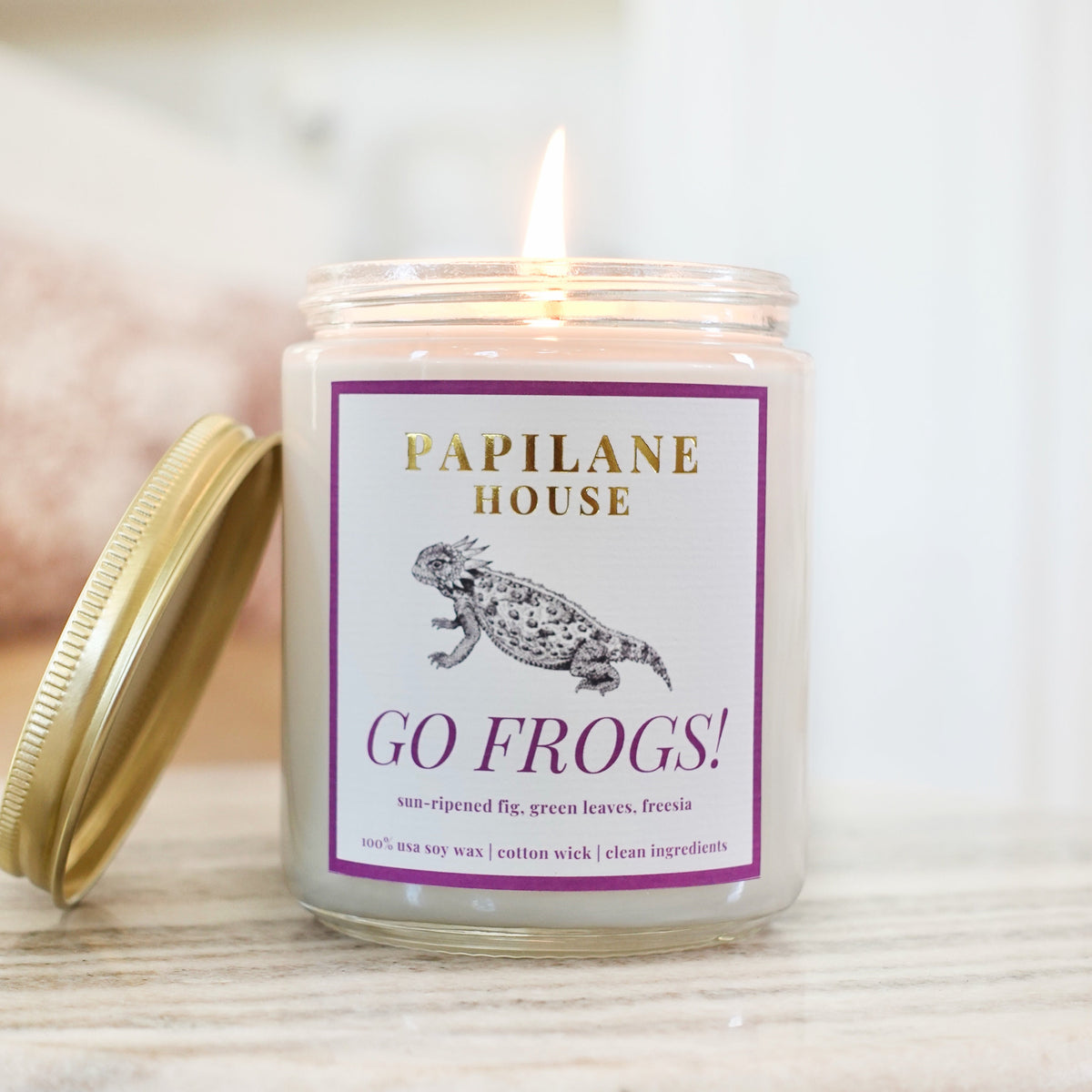 Go Frogs Candle