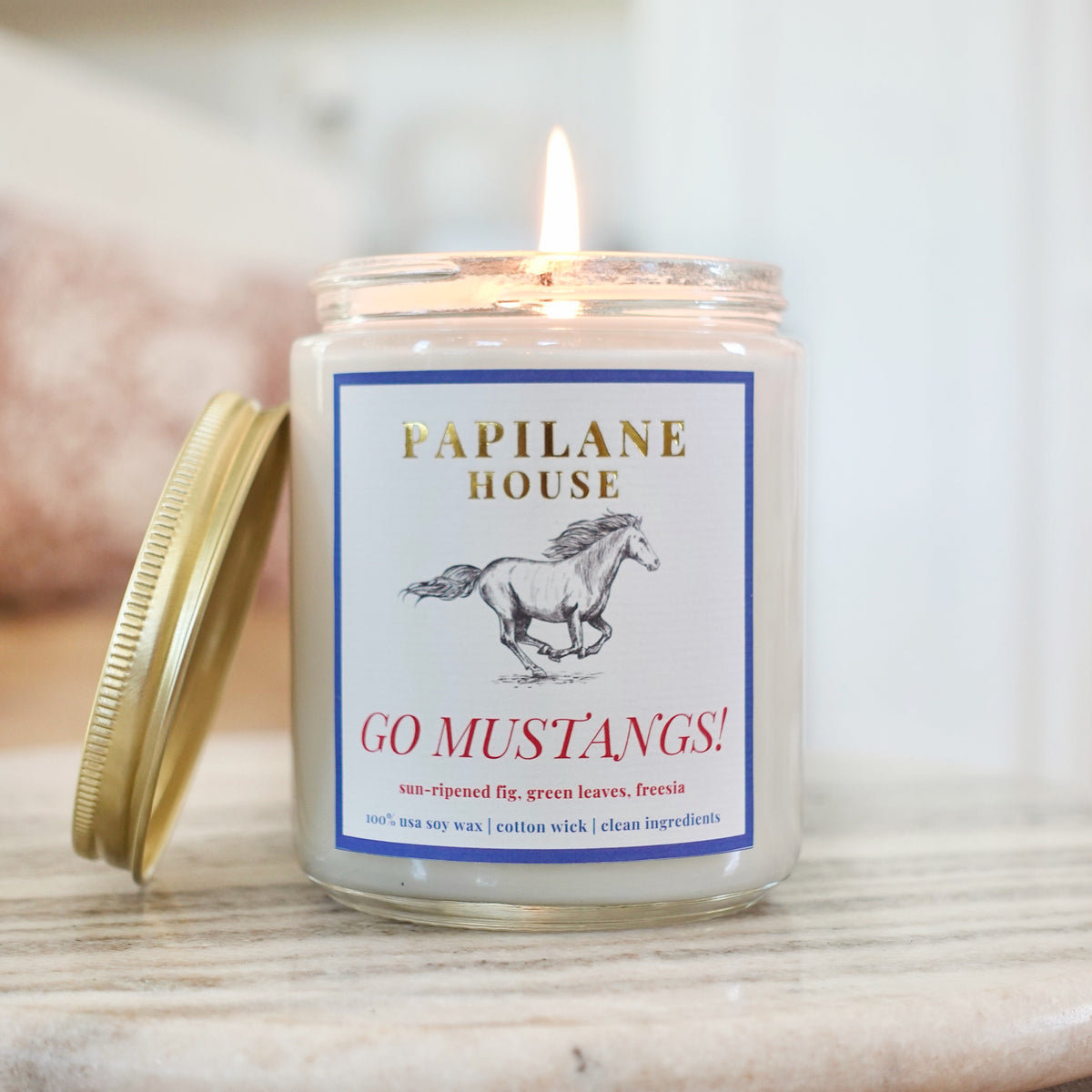 Go Mustangs Candle