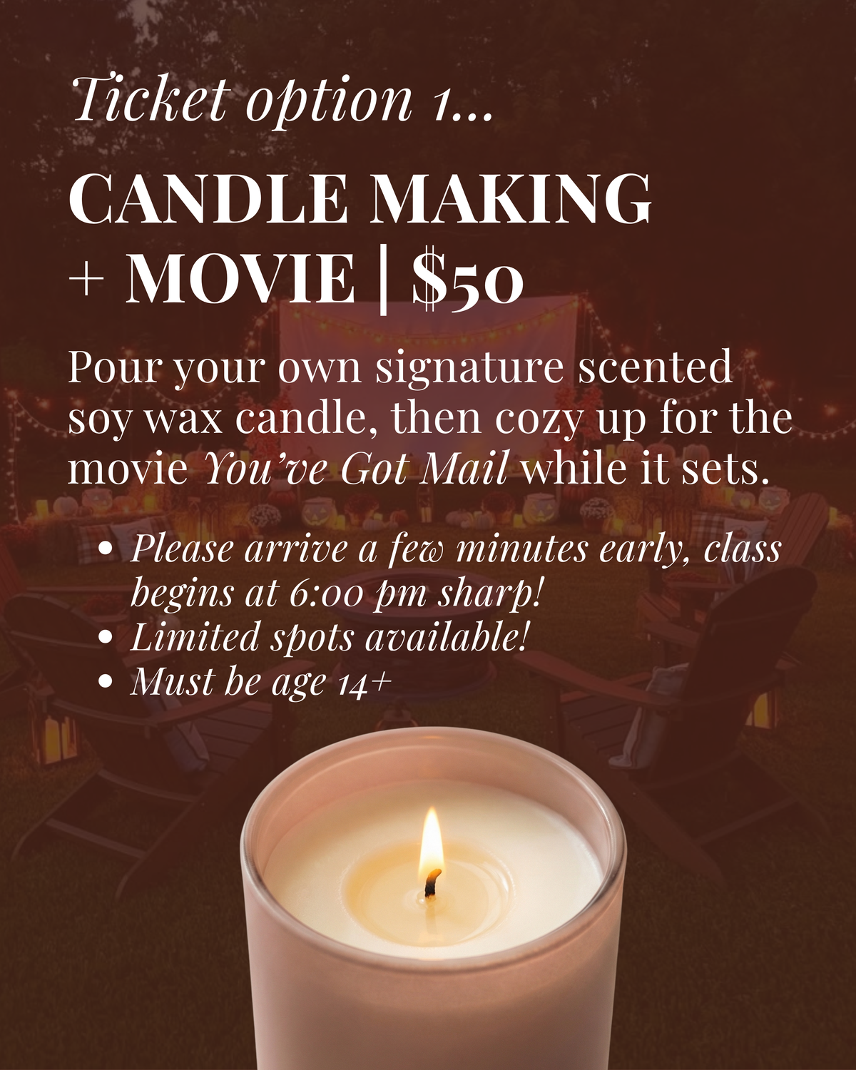 Autumn Candle Making + Movie Night - Nov. 19th