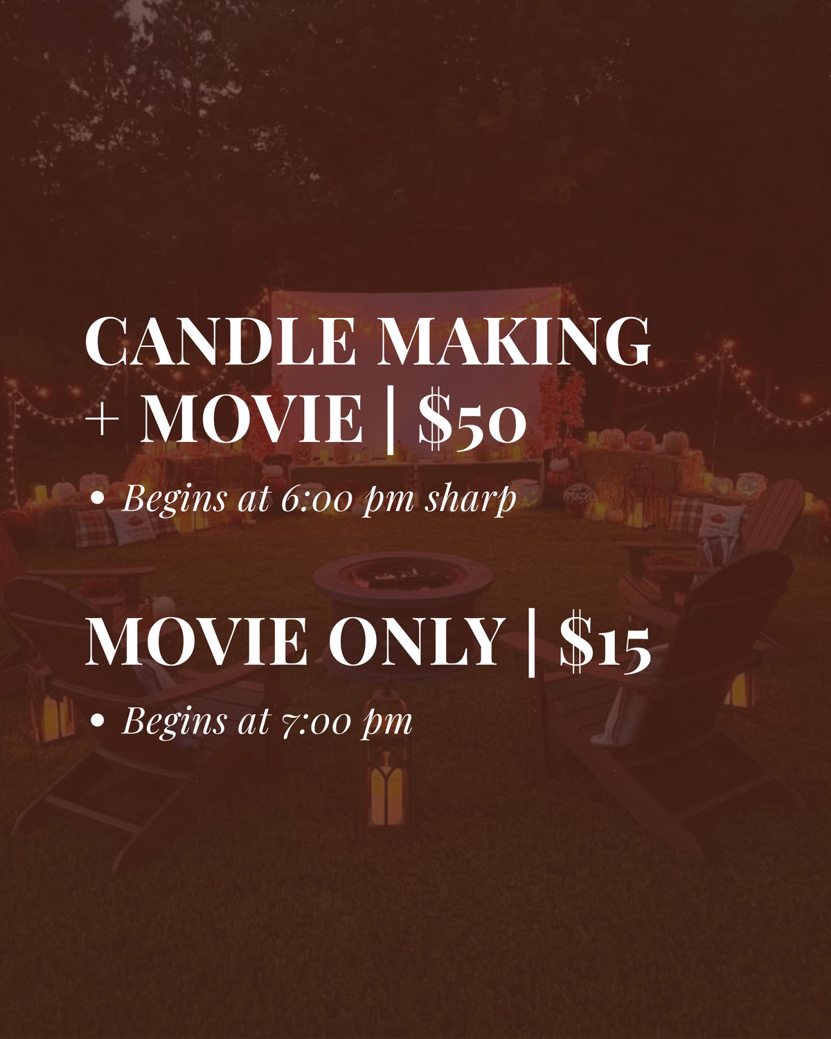 Autumn Candle Making + Movie Night - Nov. 19th